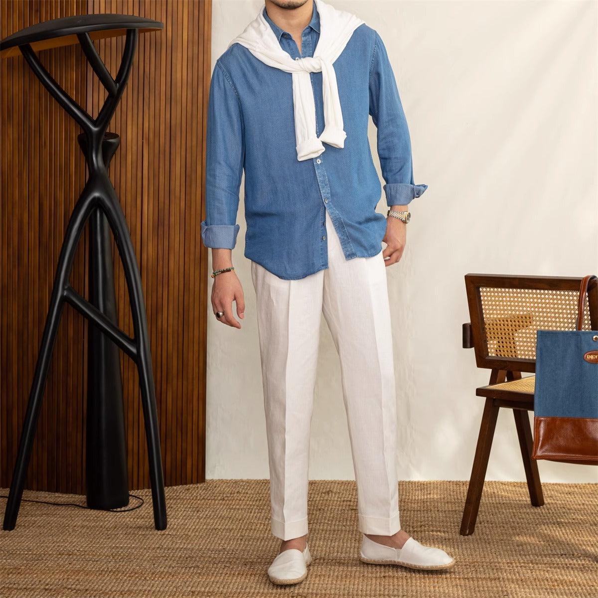 Yumuşak Dokulu Denim Cannes Gömlek