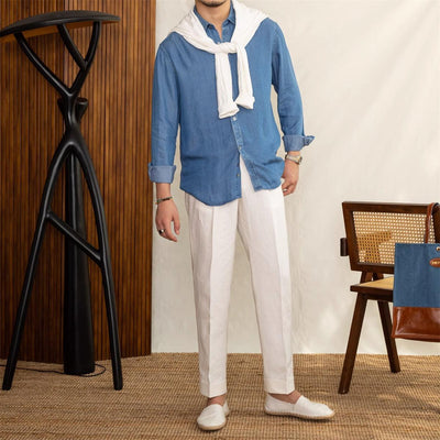 Yumuşak Dokulu Denim Cannes Gömlek