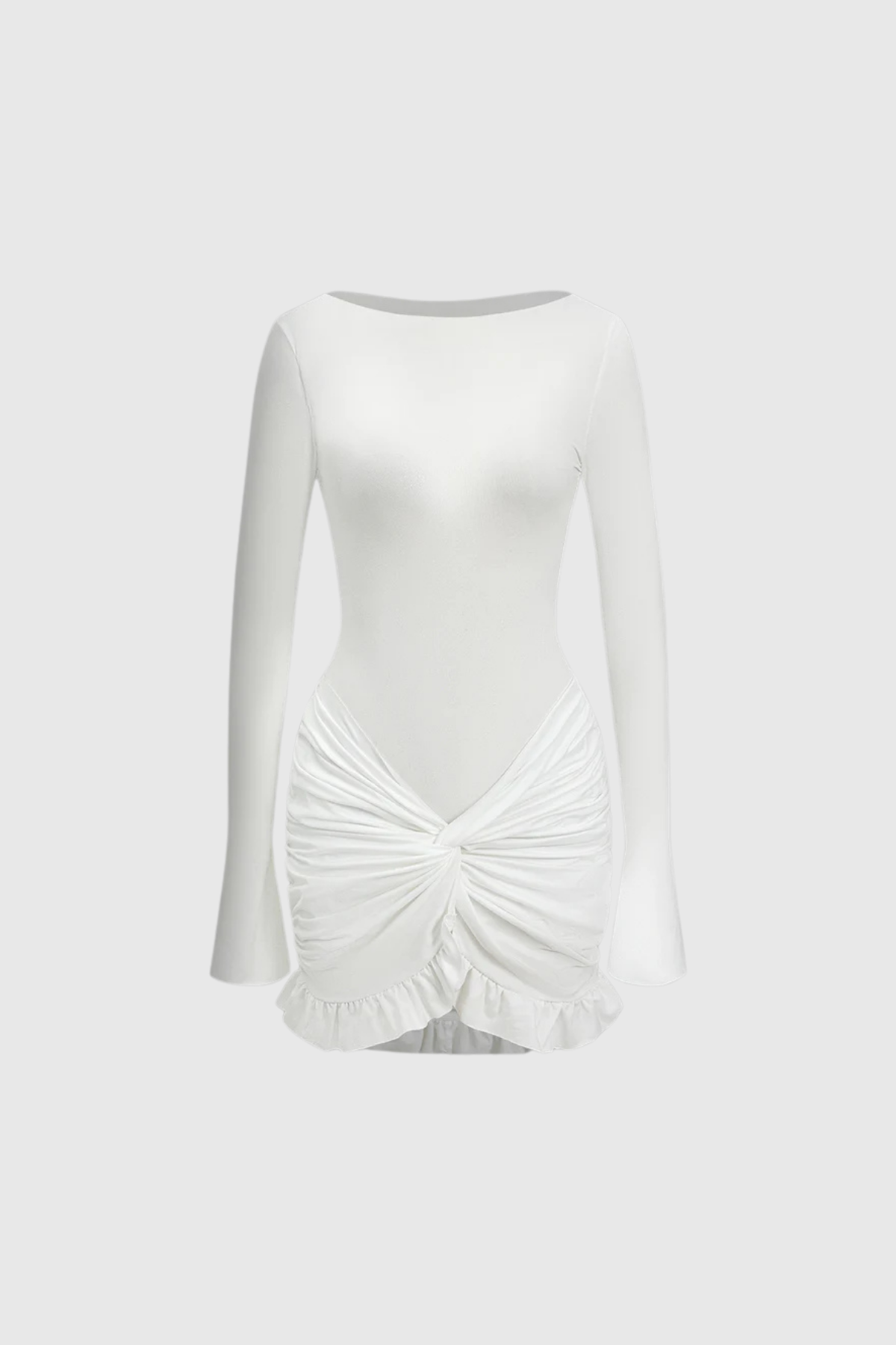 Adalinde Bağcıklı Dantelli Bodycon Mini Elbise