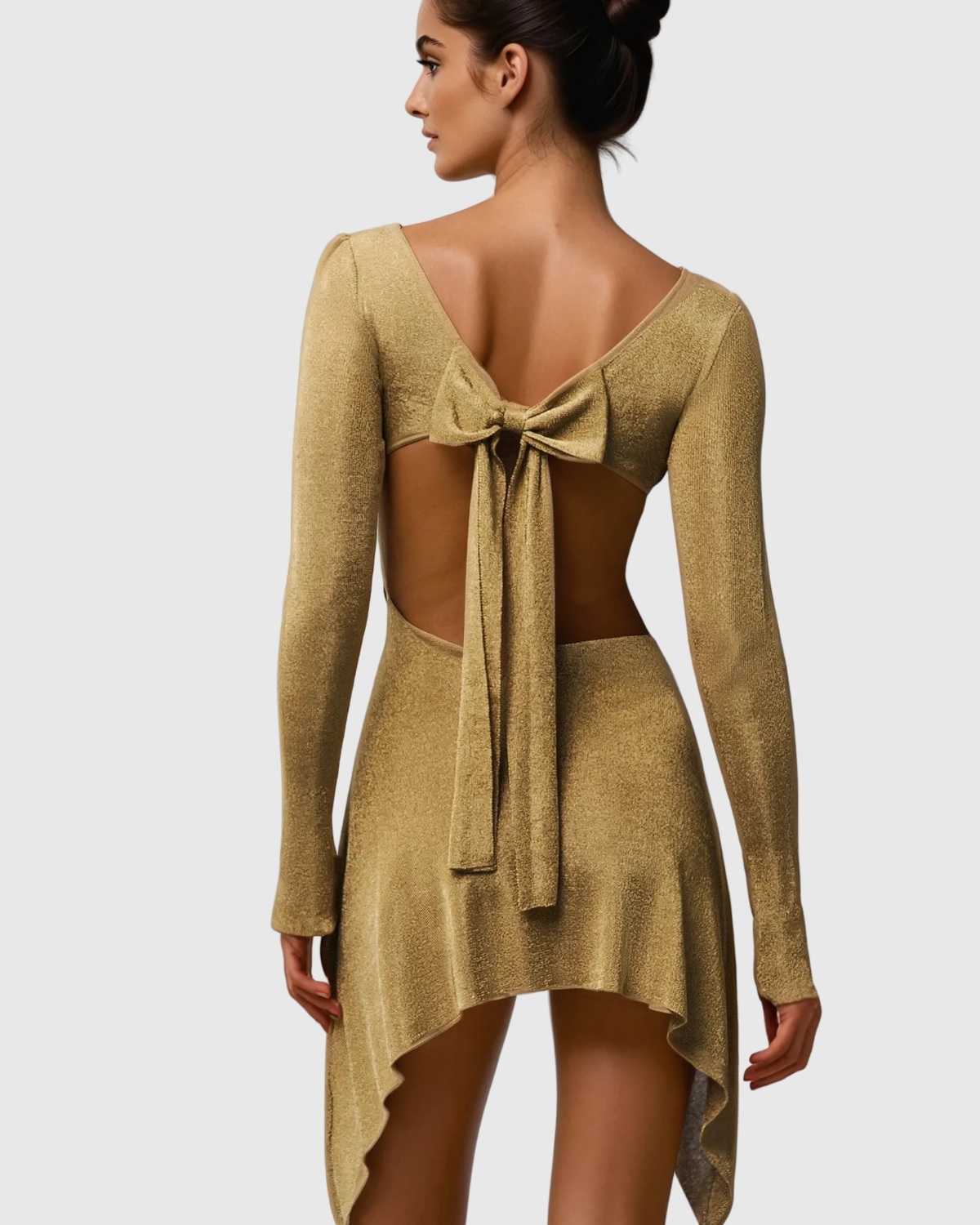 Altsoba Fiyonklu Kesim Bodycon Mini Elbise
