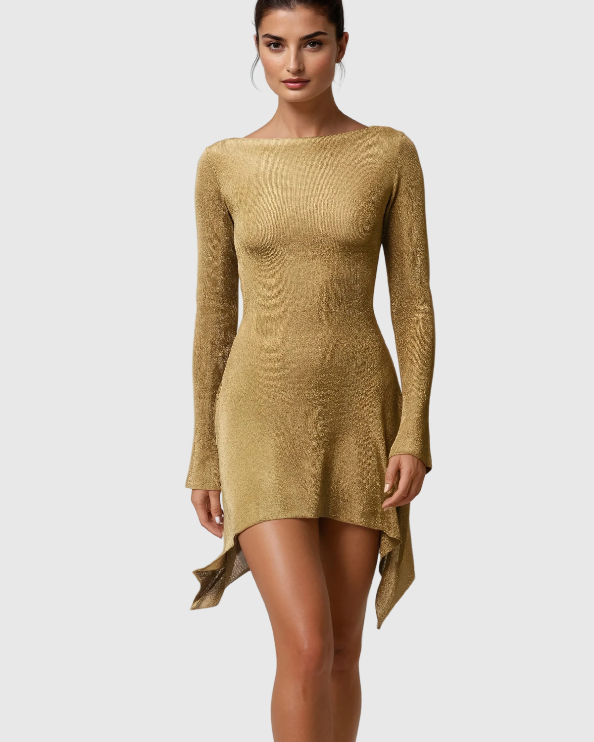 Altsoba Fiyonklu Kesim Bodycon Mini Elbise