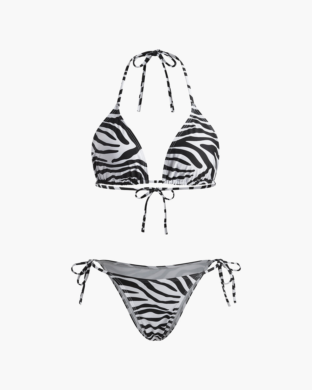 Zebra Çizgili Üçgen Bikini Takımı
