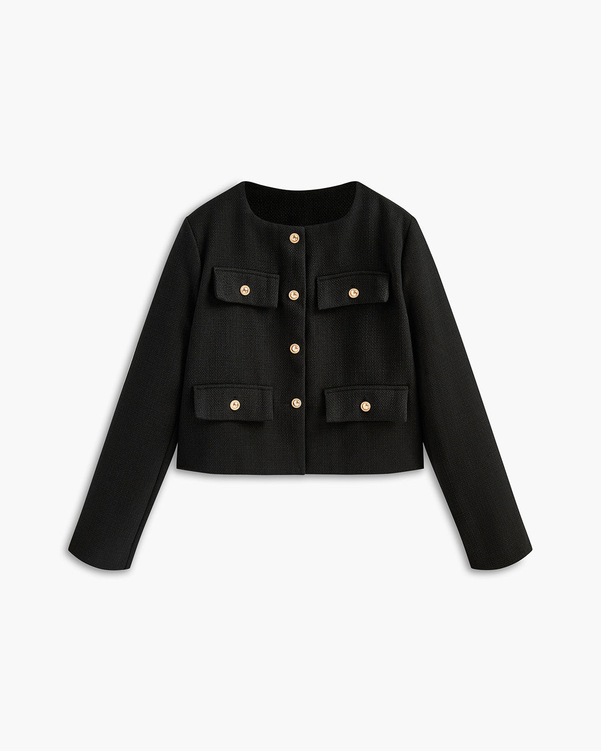 Altın Düğmeli Tweed Ceket