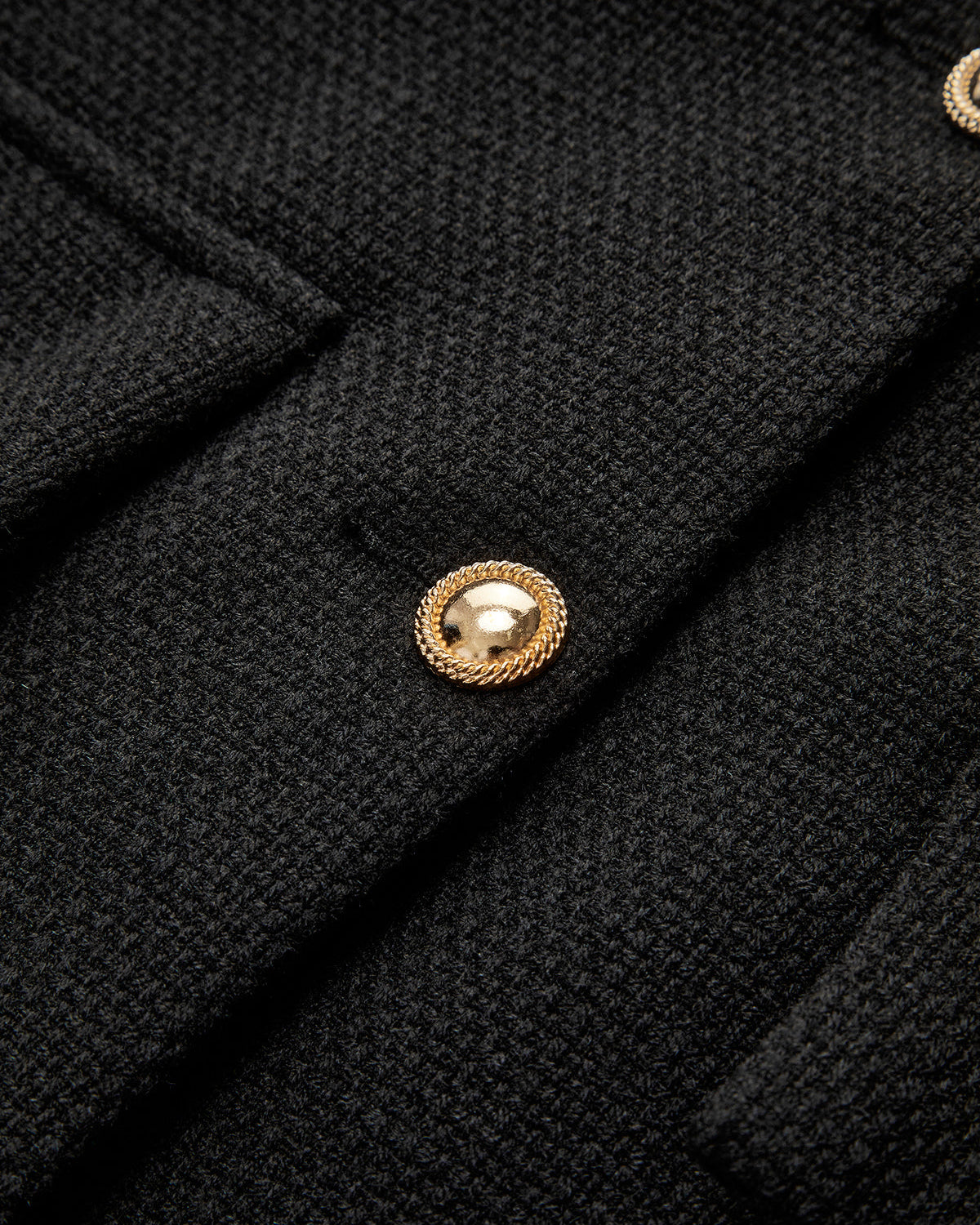 Altın Düğmeli Tweed Ceket