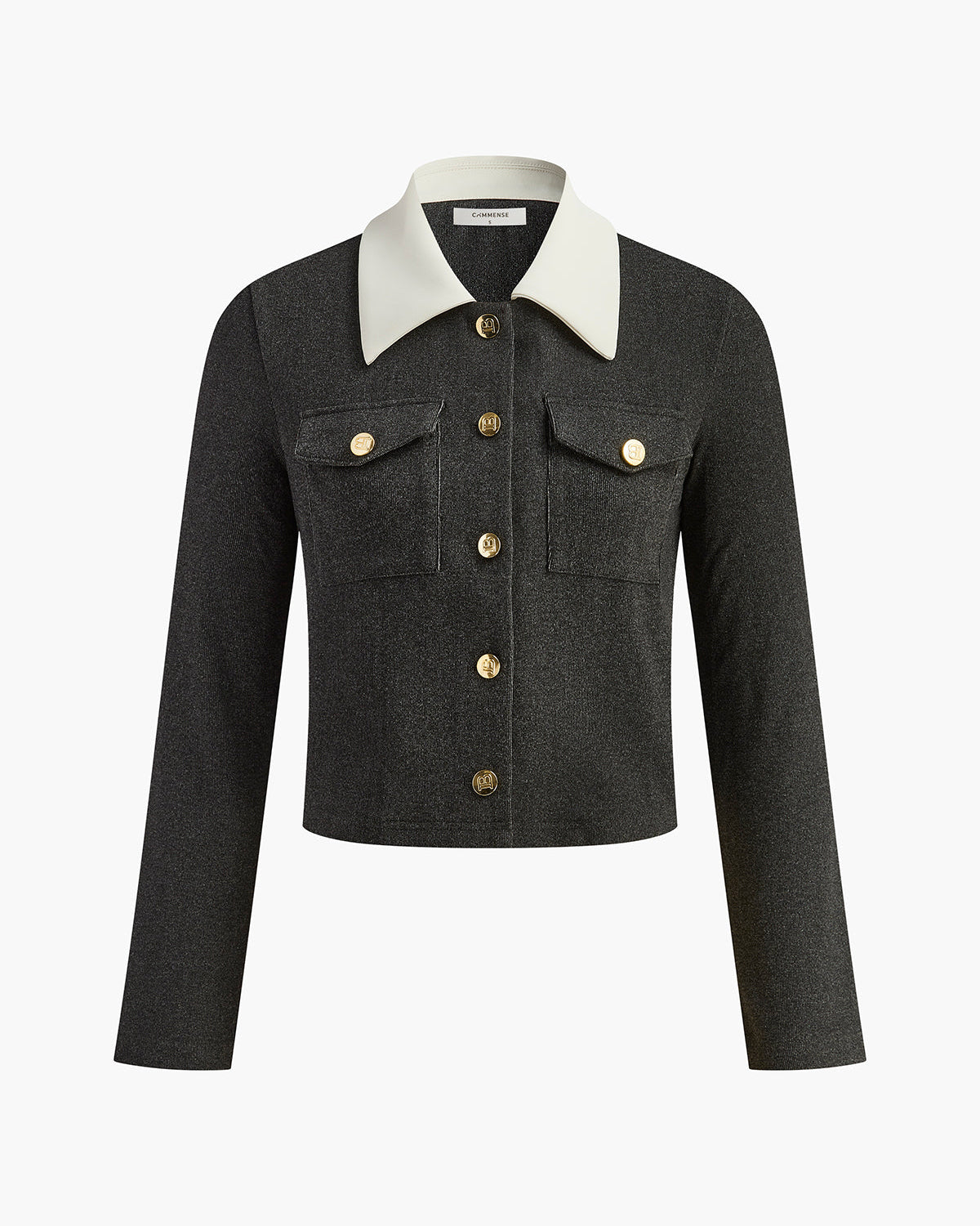 Zıt Yaka Düğmeli Küçük Beden Blazer