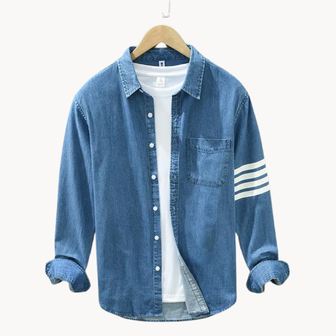 Zélin Denim Sivri Yaka Gömlek