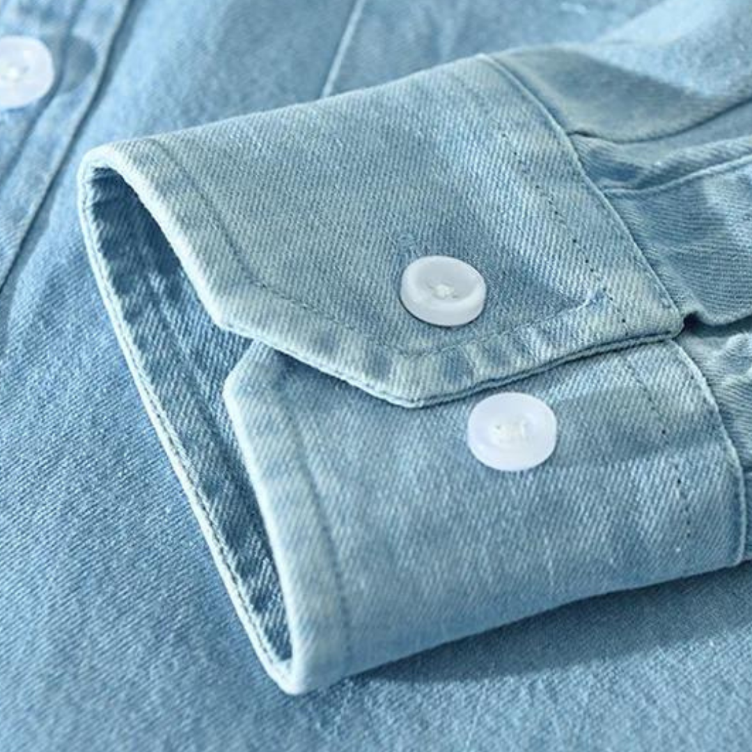 Zélin Denim Sivri Yaka Gömlek