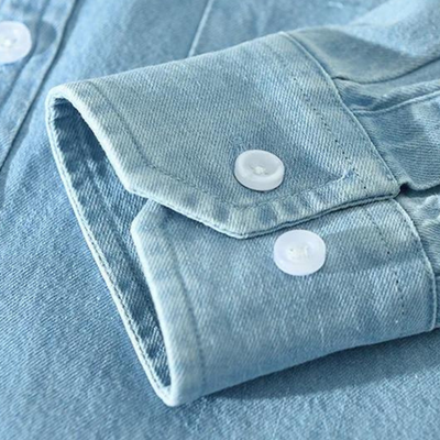 Zélin Denim Sivri Yaka Gömlek