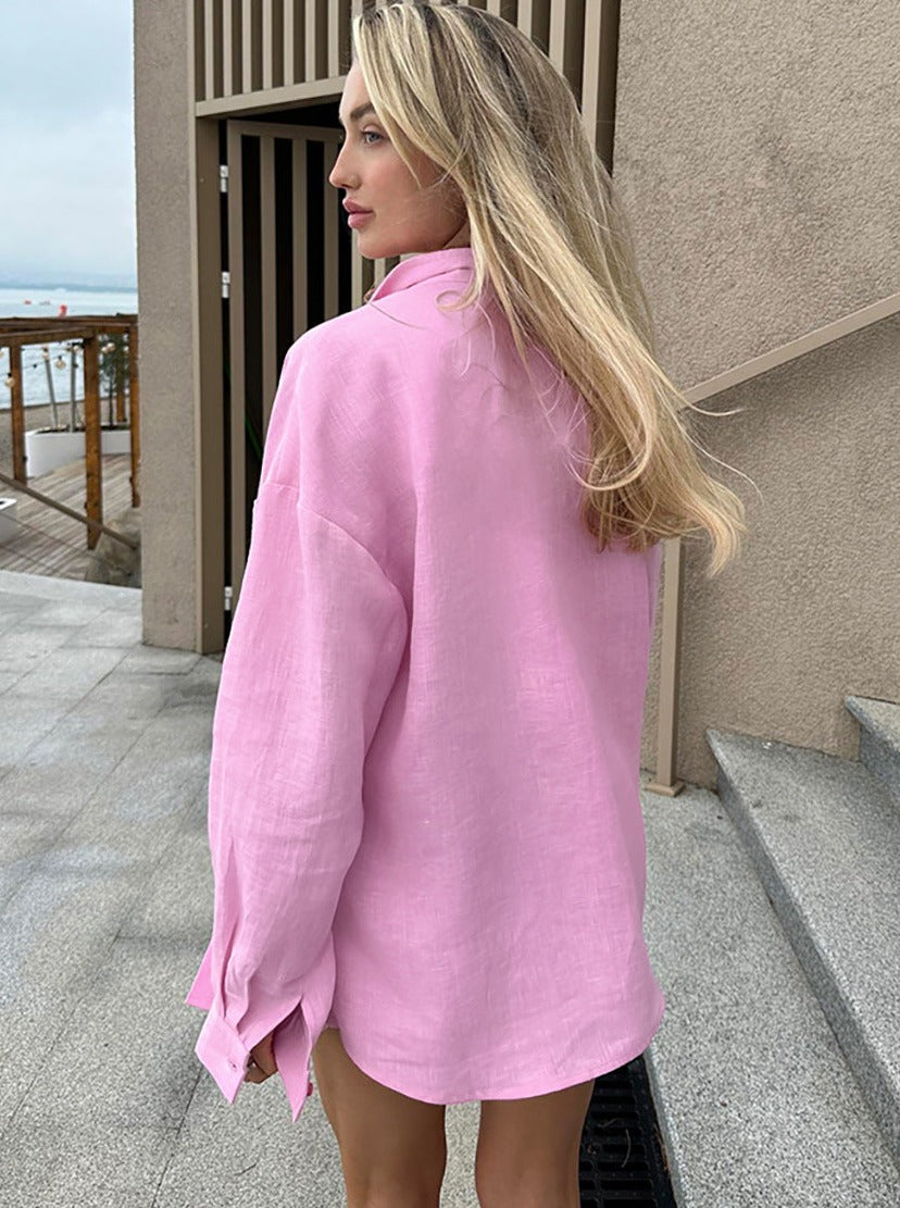 Zari Uzun Kollu Oversize Gömlek