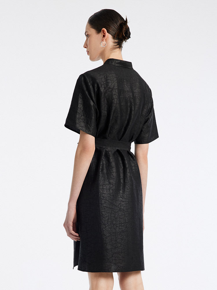 Xiang Yun İpek Mandarin Yaka Cheongsam Qipao Mini Elbise